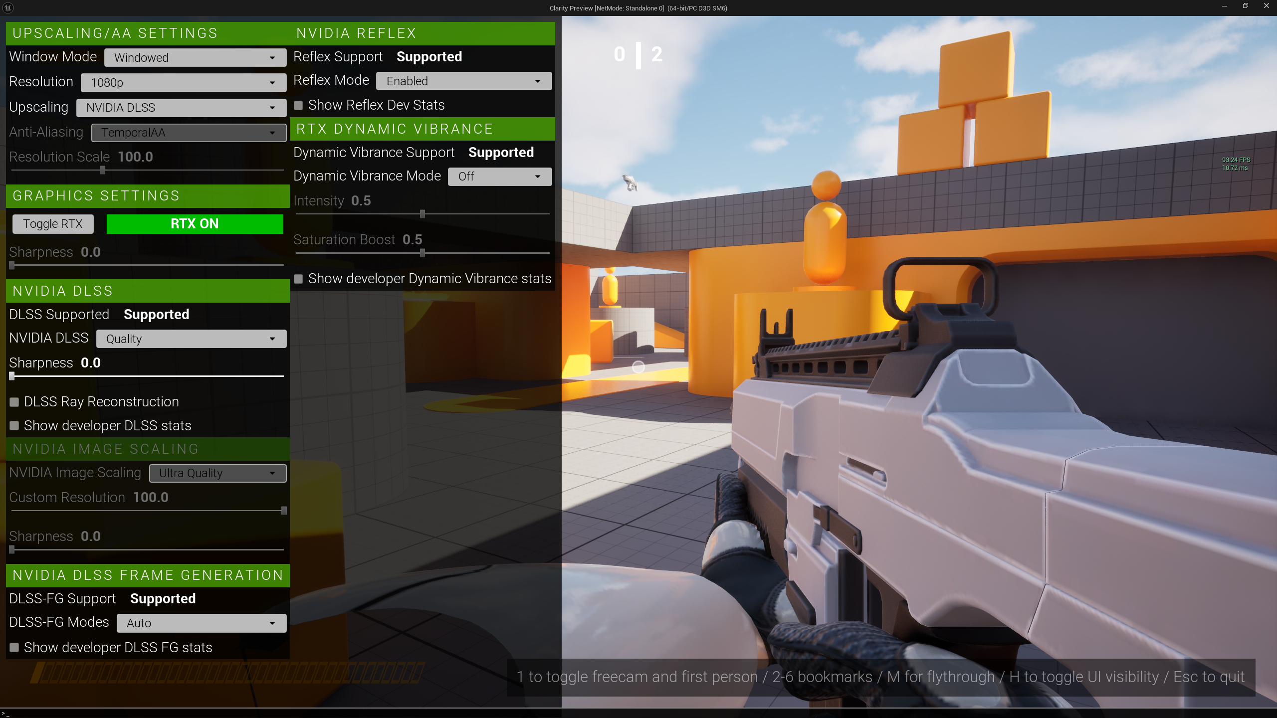 Unreal Engine scene using DLSS in Quality mode