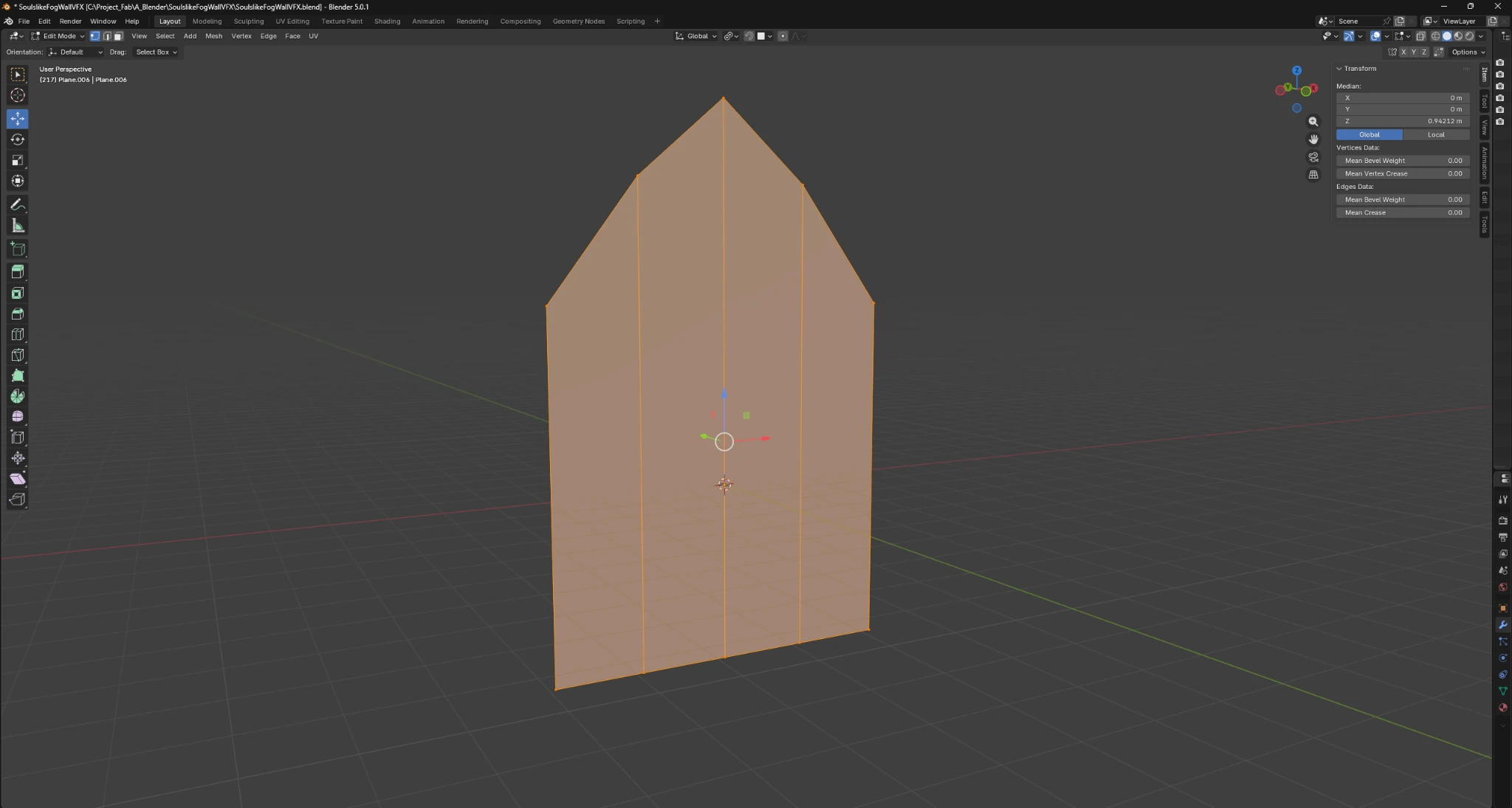 Shaping the fog wall plane in Blender