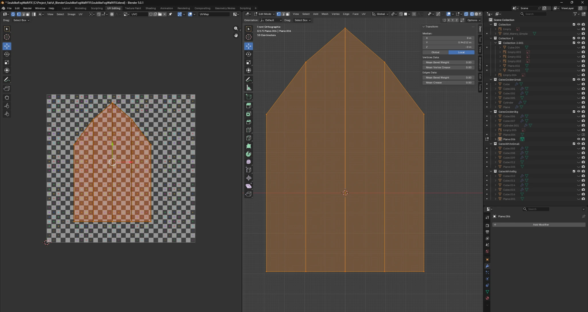 Fog wall UV in Blender