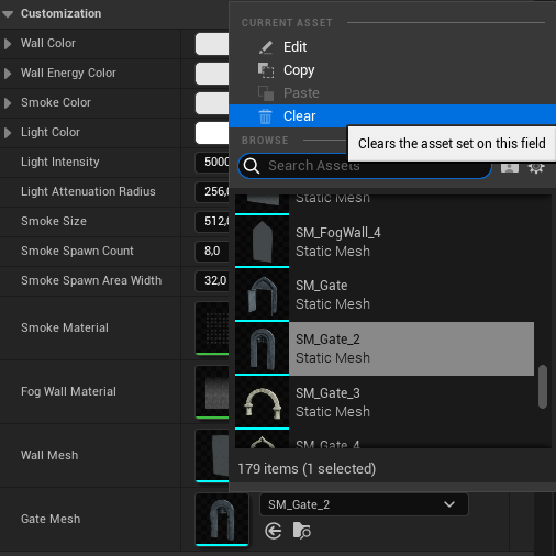 Clear the Gate Mesh input