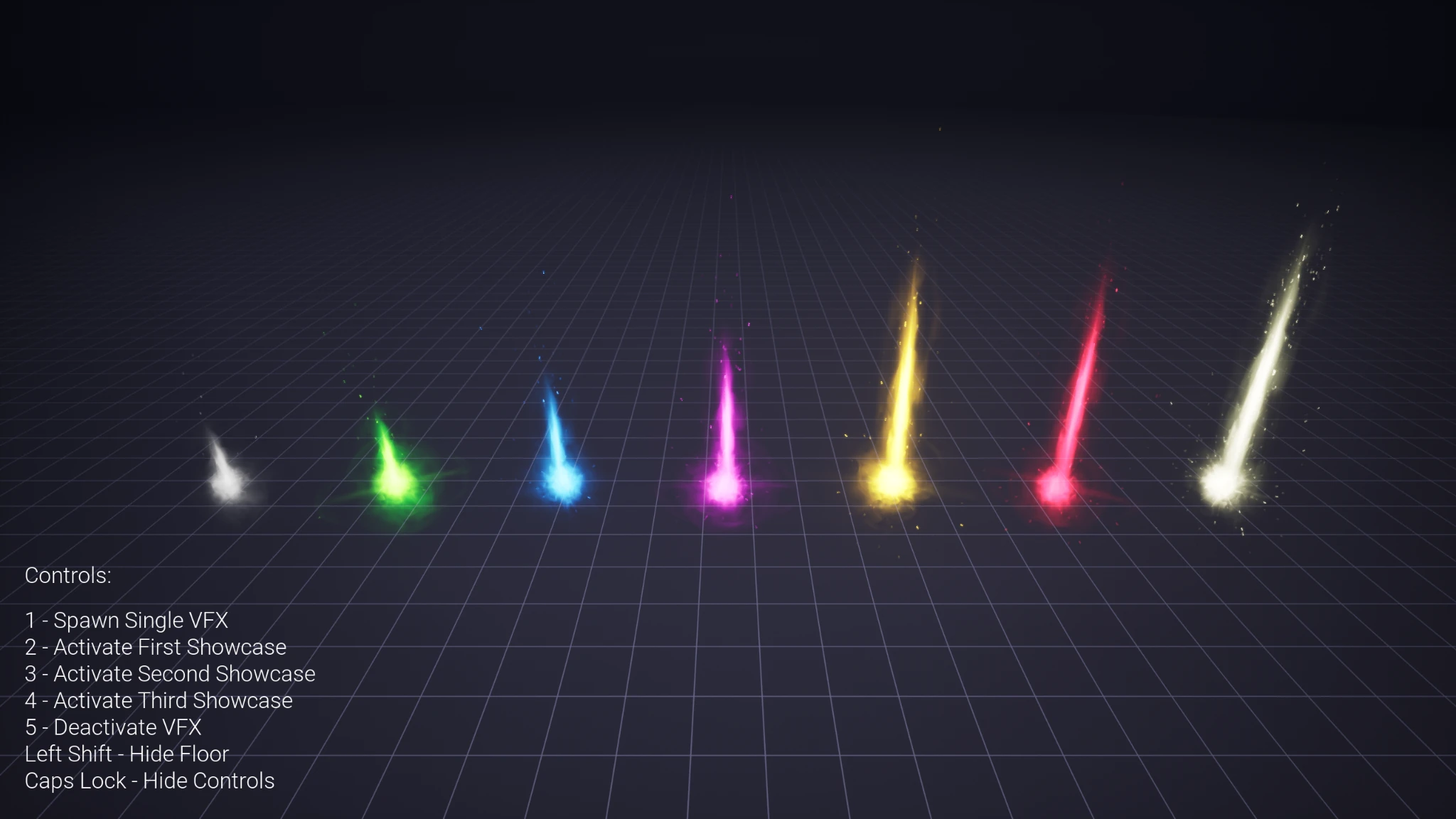 Item Pickup VFX effects in the demo room