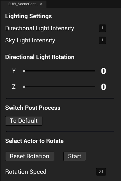 Neutral Lighting Scene control widget