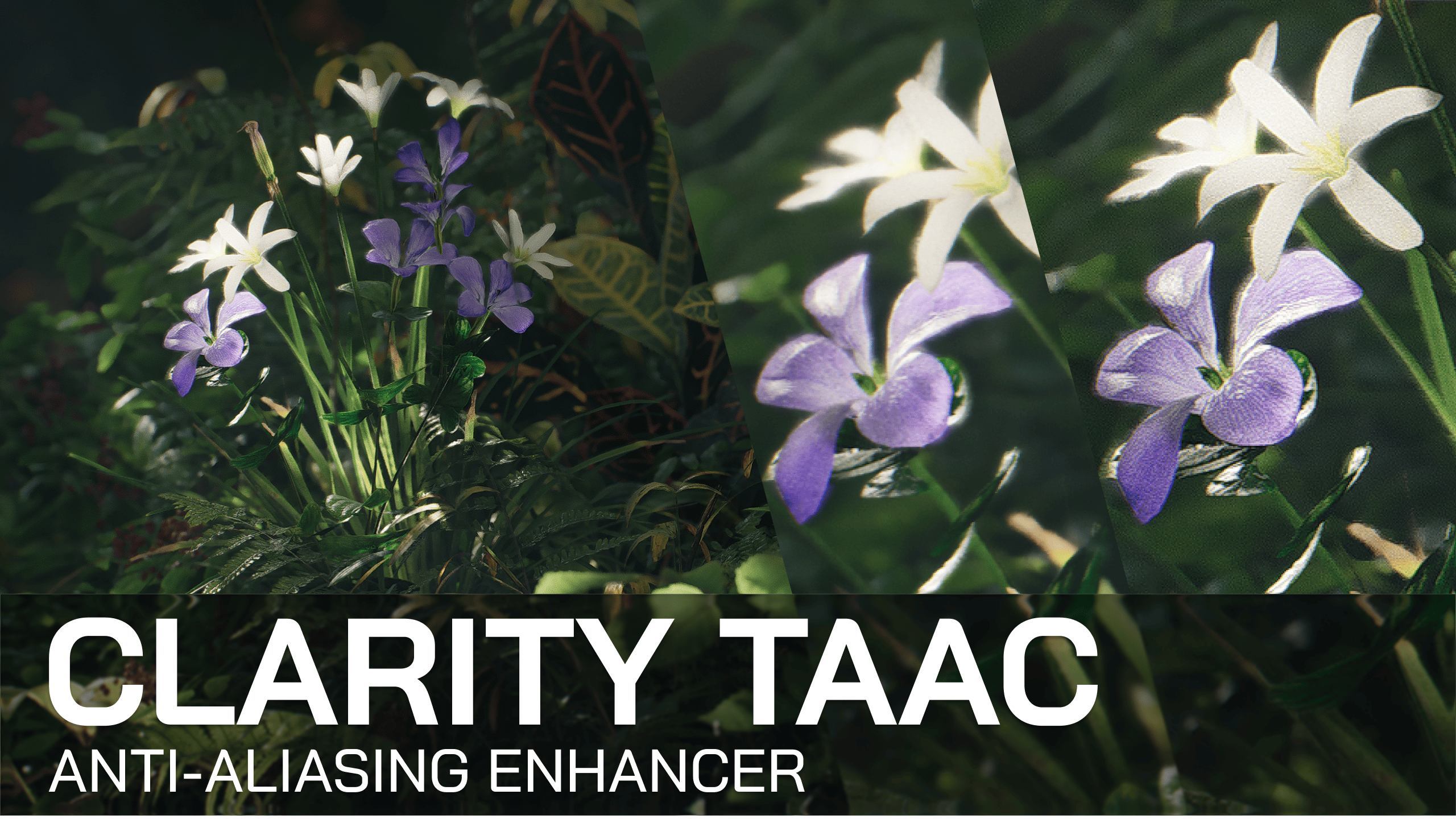 Blurred and sharpened Unreal Engine character comparison using Clarity TAAC